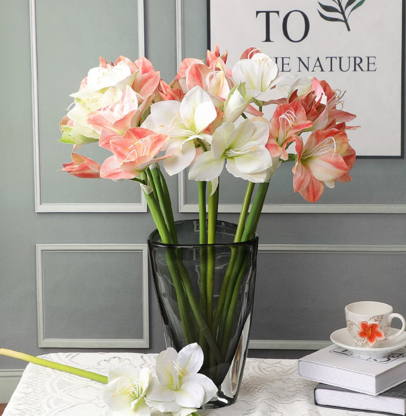 22 Inch Clivia Miniata Natal Lily Silk Flower Stem Bulk Wholesale