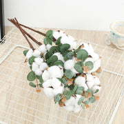 23 Inch Artificial Cotton and Eucalyptus Mixed Stems Bulk Quantity