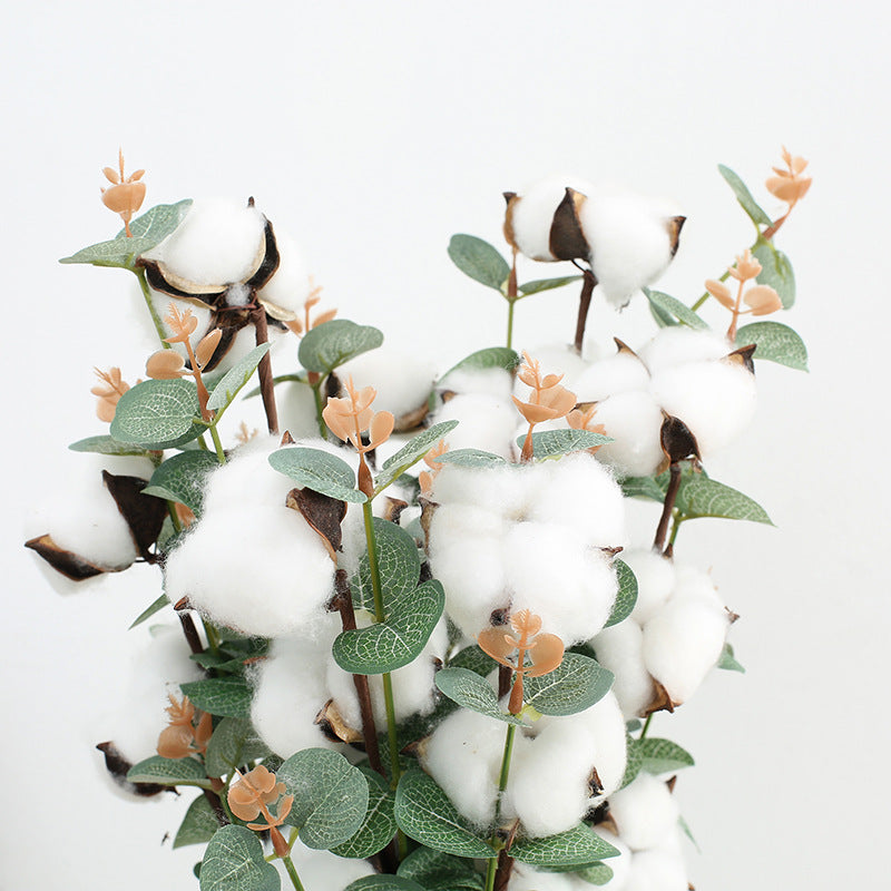 23 Inch Artificial Cotton and Eucalyptus Mixed Stems Bulk Quantity