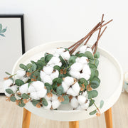 23 Inch Artificial Cotton and Eucalyptus Mixed Stems Bulk Quantity