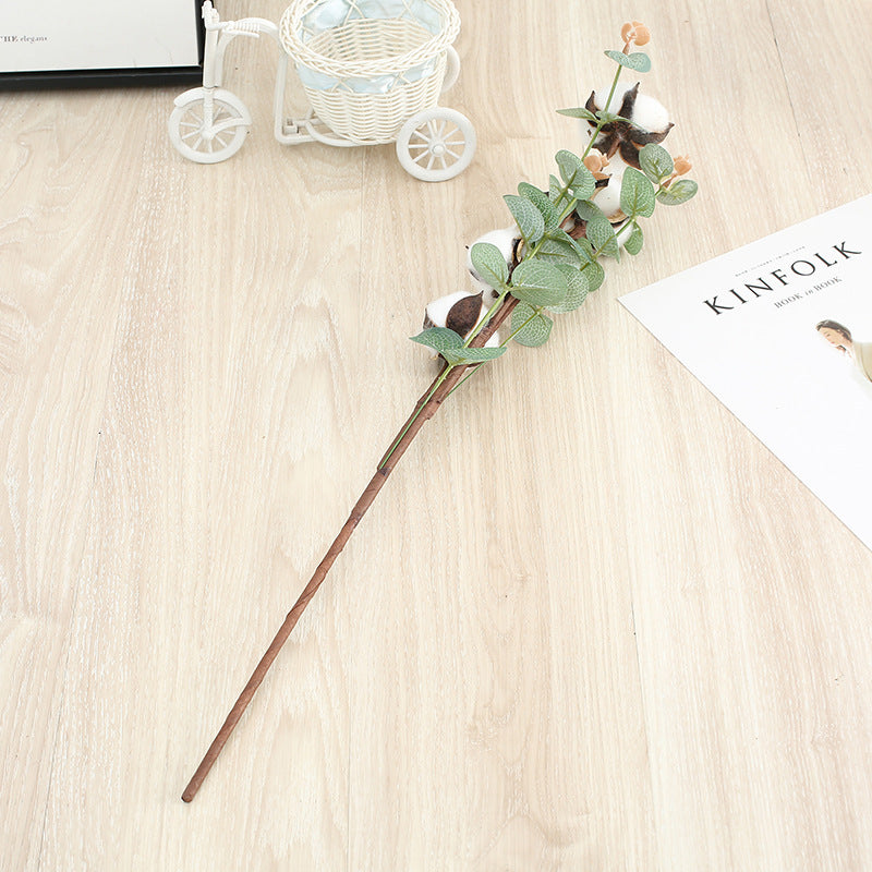 23 Inch Artificial Cotton and Eucalyptus Mixed Stems Bulk Quantity
