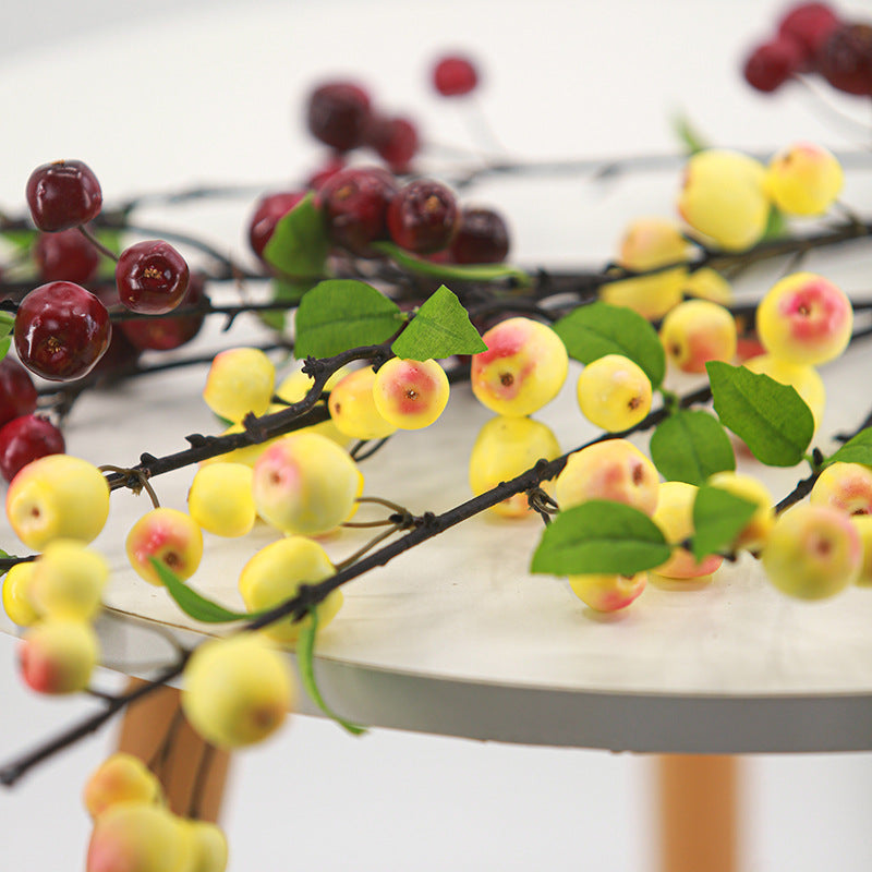 40 Inch Artificial Crabapple Berry Branch – Bulk Wholesale, Realistic Silk Fruit Stem