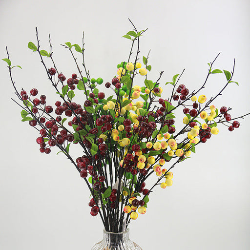 40 Inch Artificial Crabapple Berry Branch – Bulk Wholesale, Realistic Silk Fruit Stem