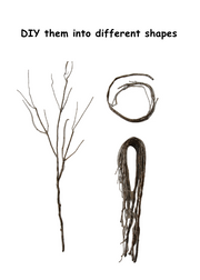 29 Inch Artificial Curly Willow Corkscrew Branches with Bat Decorations, 10 Pcs Halloween Decor