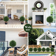 Artificial Topiary Bushes with Spike Stakes, UV Resistant Outdoor Fake Shrubs, Bulk Quantity