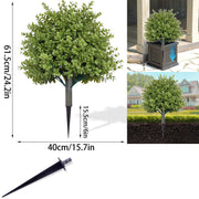 Artificial Topiary Bushes with Spike Stakes, UV Resistant Outdoor Fake Shrubs, Bulk Quantity