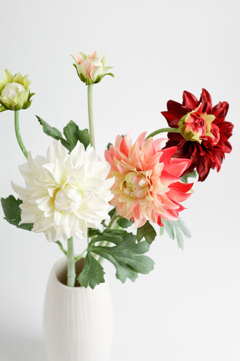 21 Inch Dahlia Stem Branch Artificial Silk Flowers 10 Pcs Bulk Wholesale
