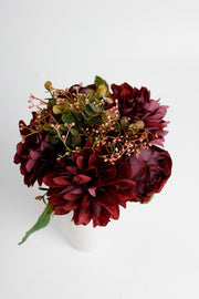 Silk Artificial Dahlia Fall Flowers Bouquet, Small, Bulk Quantity for Arrangements