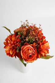 Silk Artificial Dahlia Fall Flowers Bouquet, Small, Bulk Quantity for Arrangements