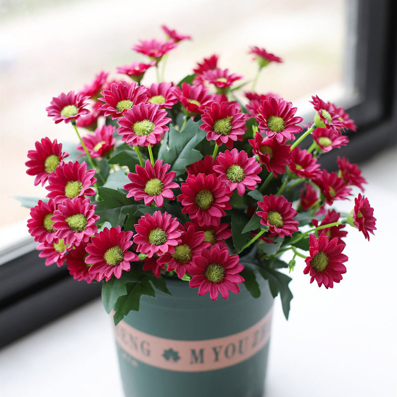 Artificial Daisy Flowers Bouquet 10 Pcs Bulk Faux Spring Silk Flower Bushes