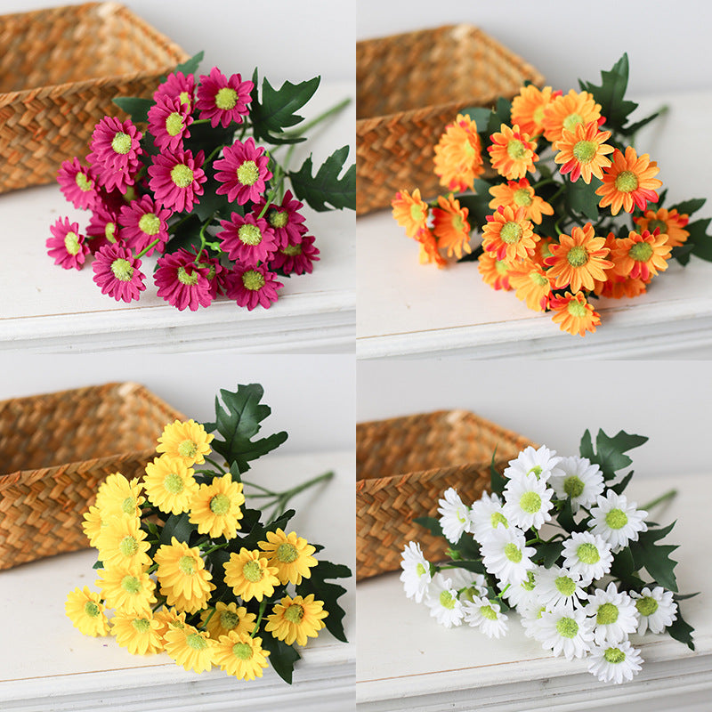 Artificial Daisy Flowers Bouquet 10 Pcs Bulk Faux Spring Silk Flower Bushes