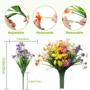 8 Pcs Artificial Daisy Flowers 12 Inch UV Resistant Plastic Faux Greenery Bouquets for Indoor Outdoor Garden Porch Decor
