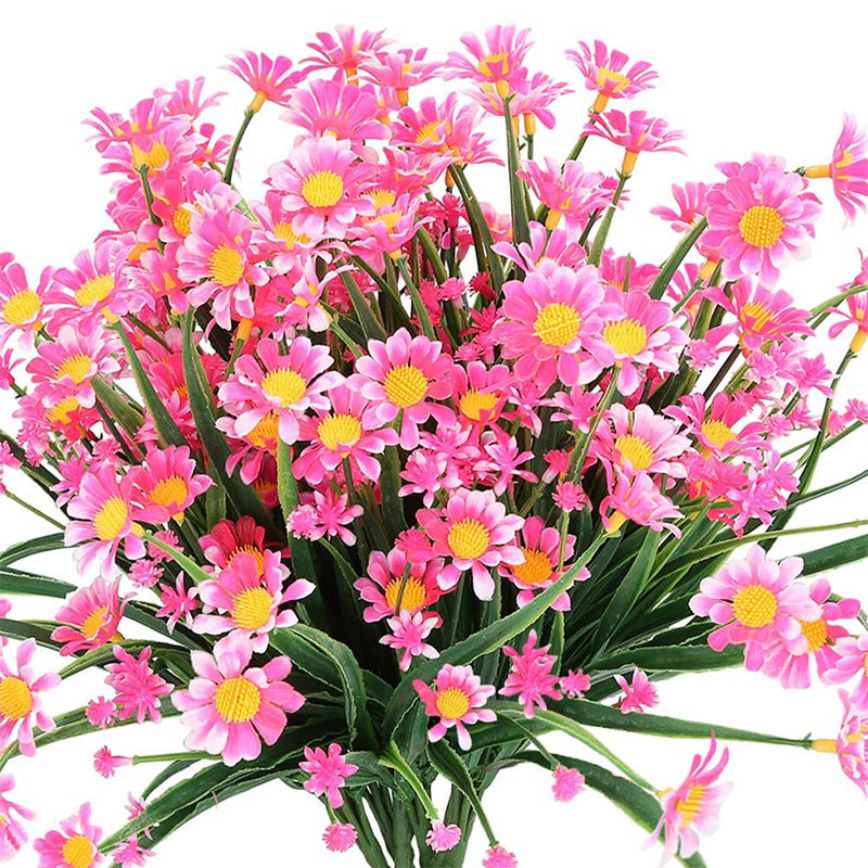 8 Pcs Artificial Daisy Flowers 12 Inch UV Resistant Plastic Faux Greenery Bouquets for Indoor Outdoor Garden Porch Decor