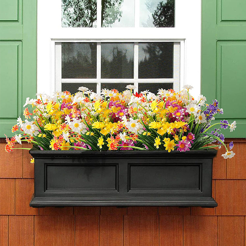 8 Pcs Artificial Daisy Flowers 12 Inch UV Resistant Plastic Faux Greenery Bouquets for Indoor Outdoor Garden Porch Decor
