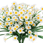 8 Pcs Artificial Daisy Flowers 12 Inch UV Resistant Plastic Faux Greenery Bouquets for Indoor Outdoor Garden Porch Decor