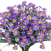8 Pcs Artificial Daisy Flowers 12 Inch UV Resistant Plastic Faux Greenery Bouquets for Indoor Outdoor Garden Porch Decor