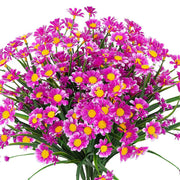 8 Pcs Artificial Daisy Flowers 12 Inch UV Resistant Plastic Faux Greenery Bouquets for Indoor Outdoor Garden Porch Decor
