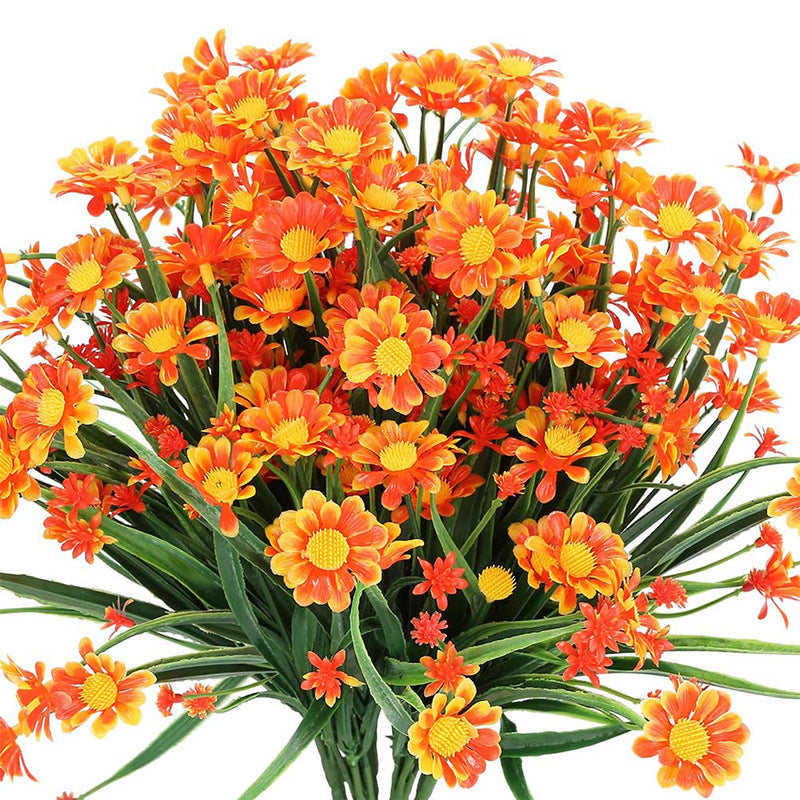 8 Pcs Artificial Daisy Flowers 12 Inch UV Resistant Plastic Faux Greenery Bouquets for Indoor Outdoor Garden Porch Decor