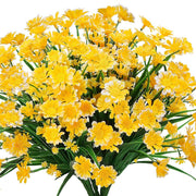 8 Pcs Artificial Daisy Flowers 12 Inch UV Resistant Plastic Faux Greenery Bouquets for Indoor Outdoor Garden Porch Decor