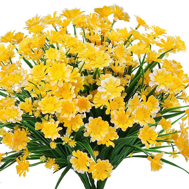 8 Pcs Artificial Daisy Flowers 12 Inch UV Resistant Plastic Faux Greenery Bouquets for Indoor Outdoor Garden Porch Decor