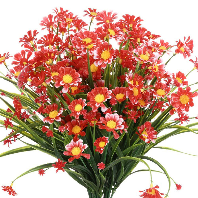 8 Pcs Artificial Daisy Flowers 12 Inch UV Resistant Plastic Faux Greenery Bouquets for Indoor Outdoor Garden Porch Decor