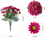 Artificial Daisy Flower Bush Bouquet 10 Pcs UV Resistant Fall Decor for Indoor Garden Window