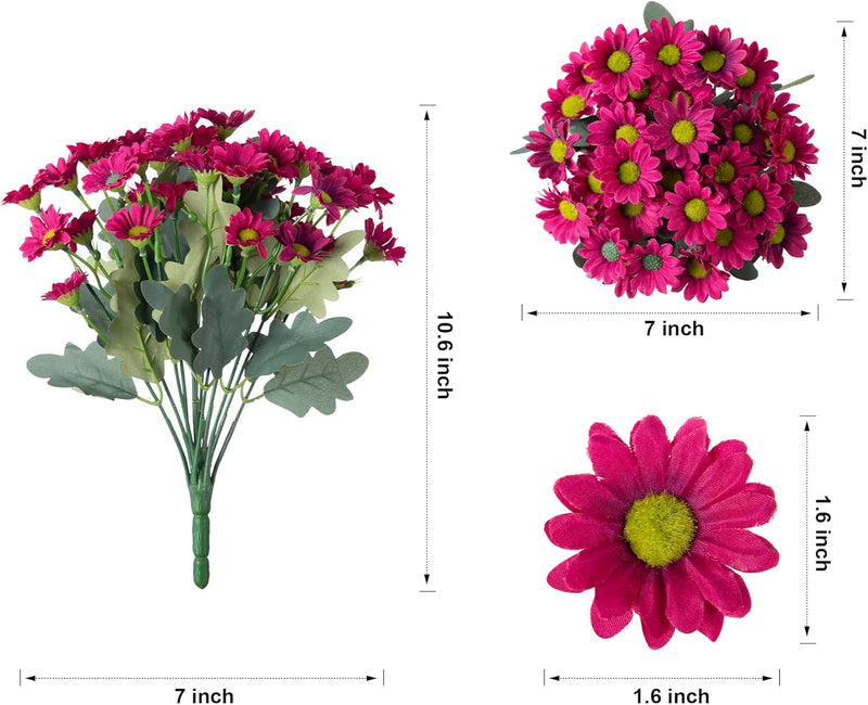 Artificial Daisy Flower Bush Bouquet 10 Pcs UV Resistant Fall Decor for Indoor Garden Window