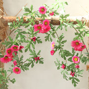 Artificial Daisy Garland Vine 6 Ft Silk Flowers Bulk Hanging Floral Decor for Wedding Garden Outdoor Ceremony
