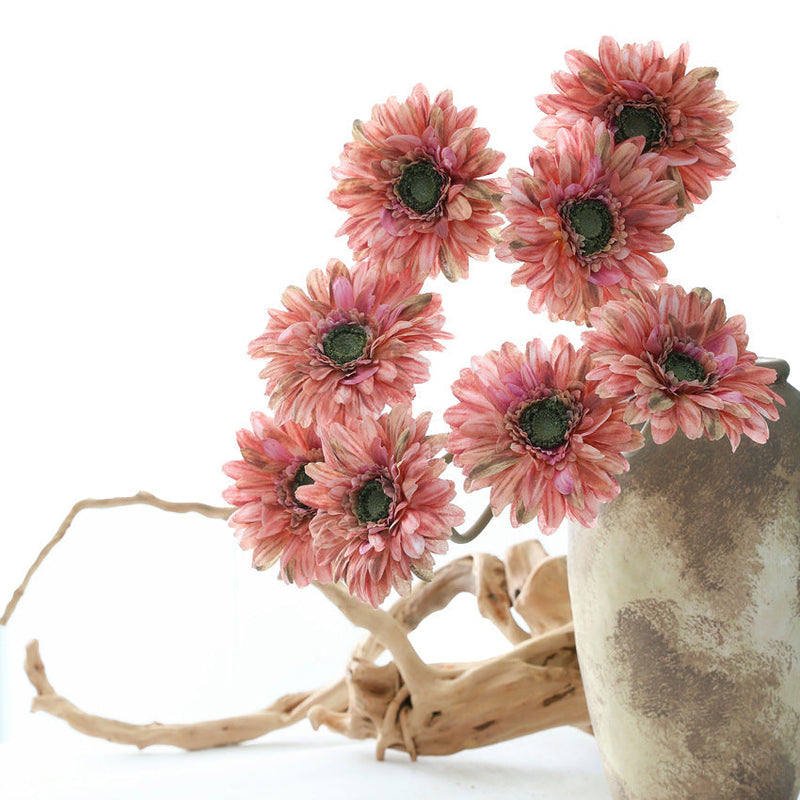 18 Inch Artificial Gerbera Daisy Stems, 10 Pcs, Autumn Winter Tones, Silk Flowers for Home and Wedding Decor
