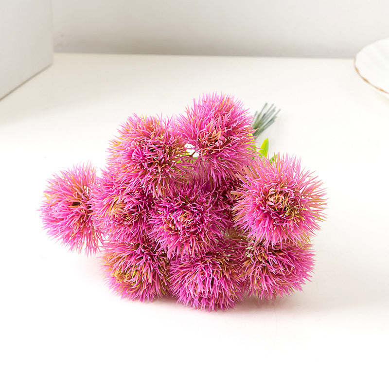 10 Pcs 11 Inch Artificial Kiku Dandelion Ball Flower Stems Bulk Silk Floral Stems