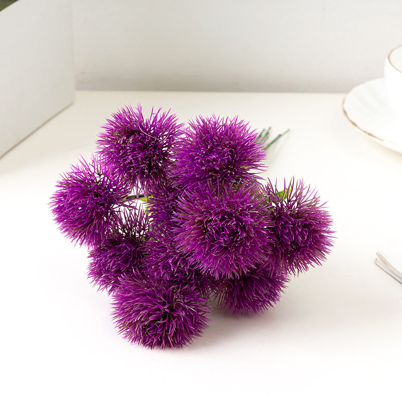 10 Pcs 11 Inch Artificial Kiku Dandelion Ball Flower Stems Bulk Silk Floral Stems