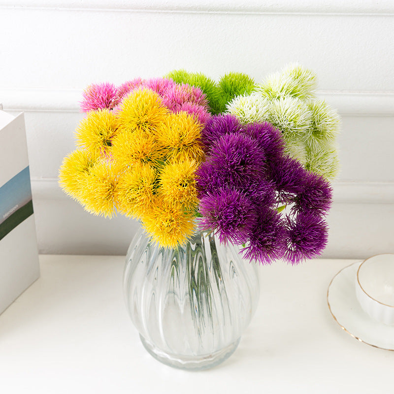 10 Pcs 11 Inch Artificial Kiku Dandelion Ball Flower Stems Bulk Silk Floral Stems