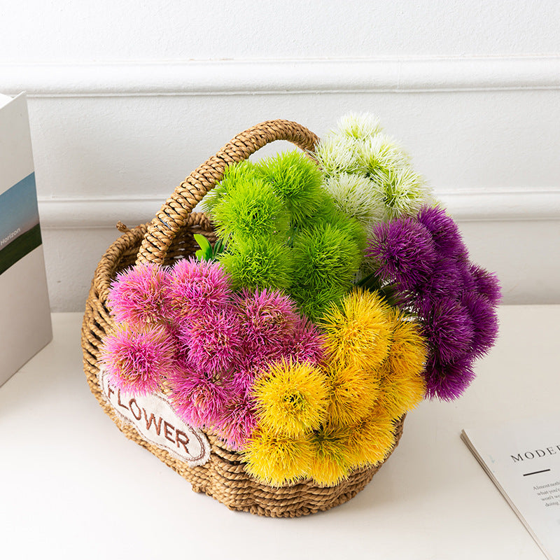 10 Pcs 11 Inch Artificial Kiku Dandelion Ball Flower Stems Bulk Silk Floral Stems