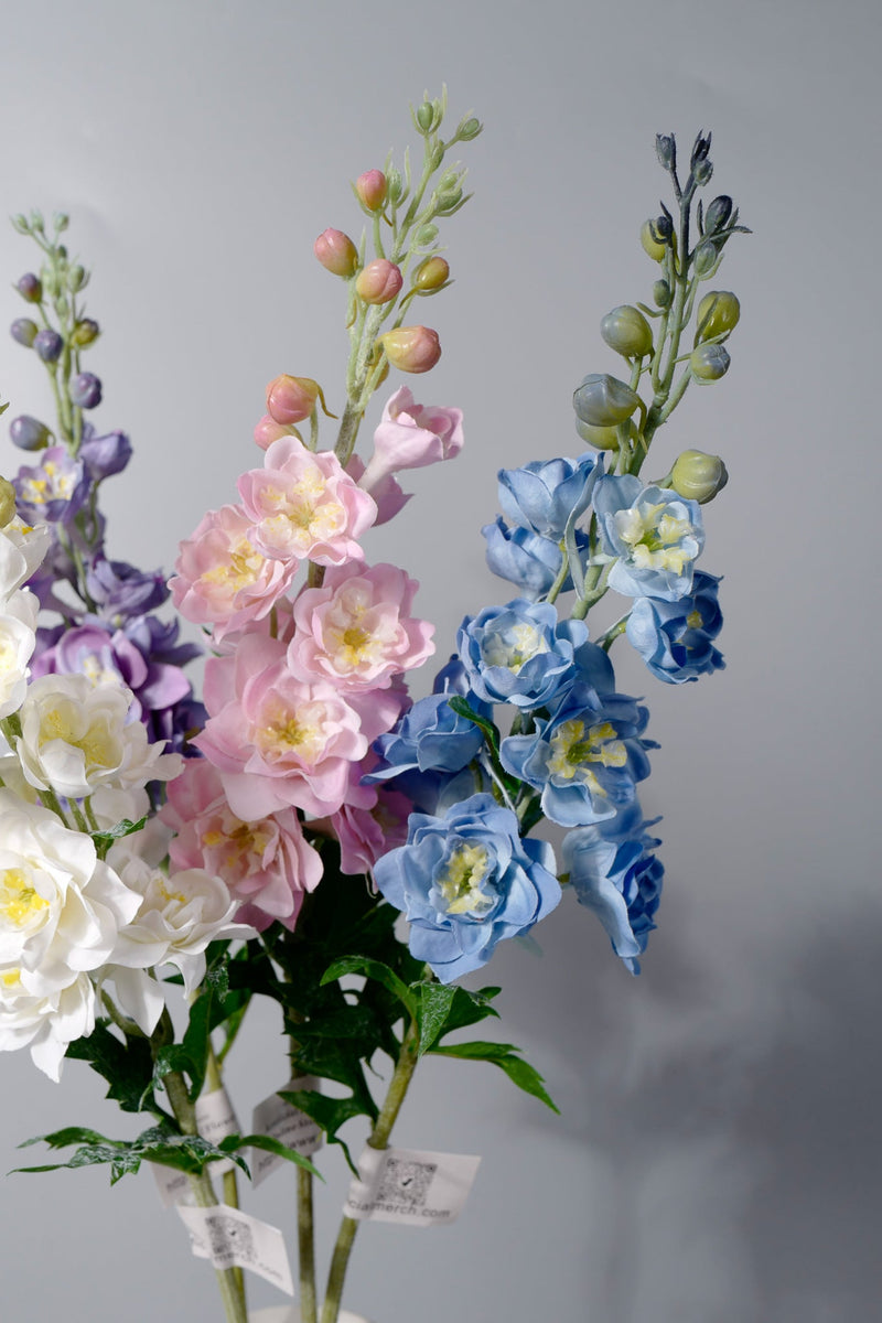 28 Inch Delphinium Long Stem Artificial Larkspur Flowers Bulk Wholesale
