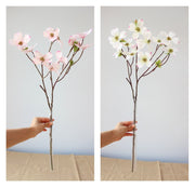 26 Inch Artificial Dogwood Stem Bulk Quantity Silk Flower Stems