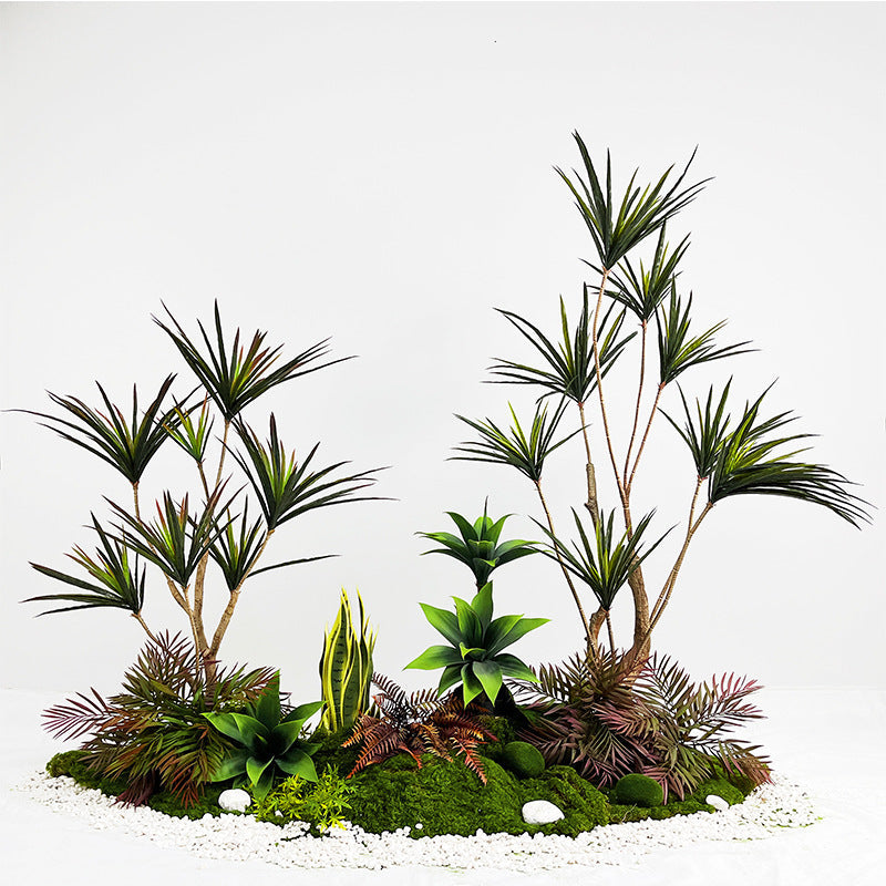 Artificial Dracaena Plant Tree - Bulk Greenery Red Leaves, 10 Pcs, Artificial Silk Plants for Home Decor