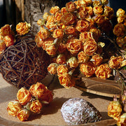 20 Inch Burnt Rose Silk Flowers Artificial Stems 10 Pcs Fall Arrangement Decoration
