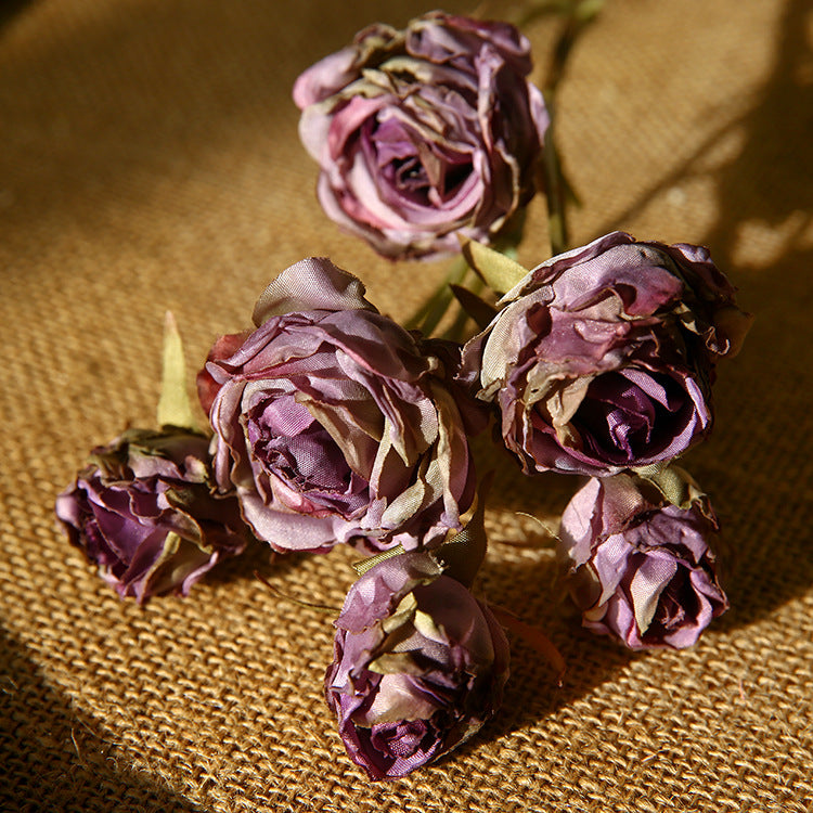20 Inch Burnt Rose Silk Flowers Artificial Stems 10 Pcs Fall Arrangement Decoration