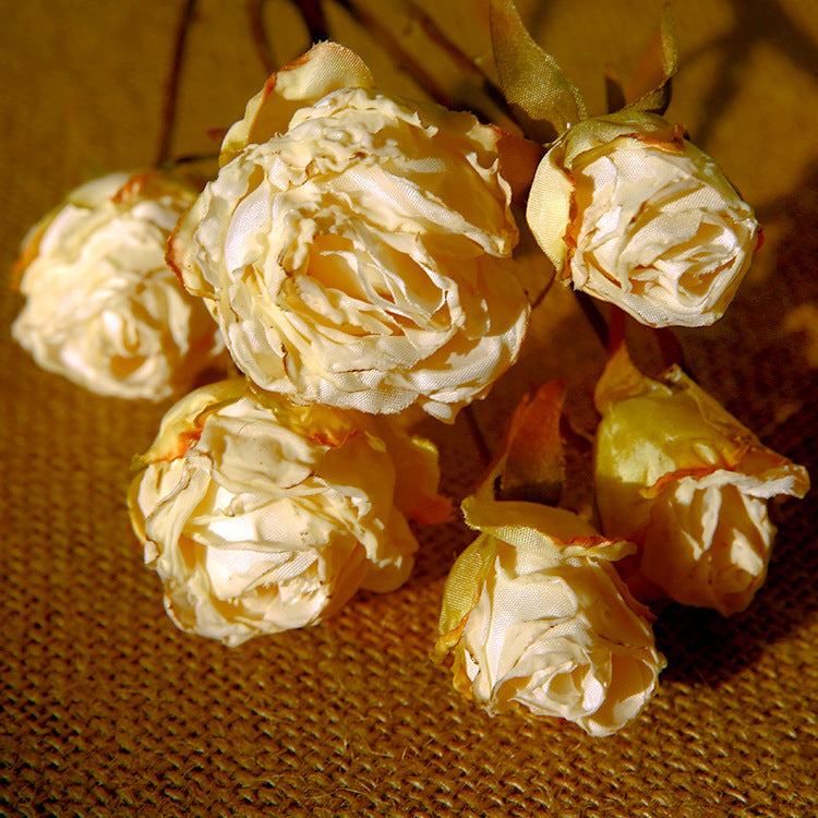 20 Inch Burnt Rose Silk Flowers Artificial Stems 10 Pcs Fall Arrangement Decoration