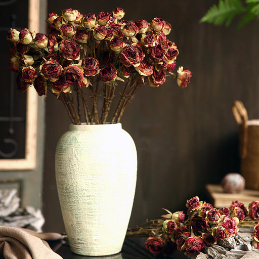 20 Inch Burnt Rose Silk Flowers Artificial Stems 10 Pcs Fall Arrangement Decoration