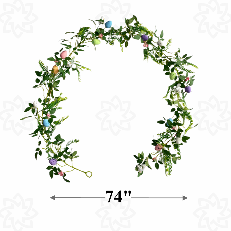 Artificial Easter Egg and Mixed Berry Hanging Garland, Bulk Decorative Floral Garland, Artificial Spring Decor