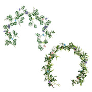 Artificial Easter Egg and Mixed Berry Hanging Garland, Bulk Decorative Floral Garland, Artificial Spring Decor