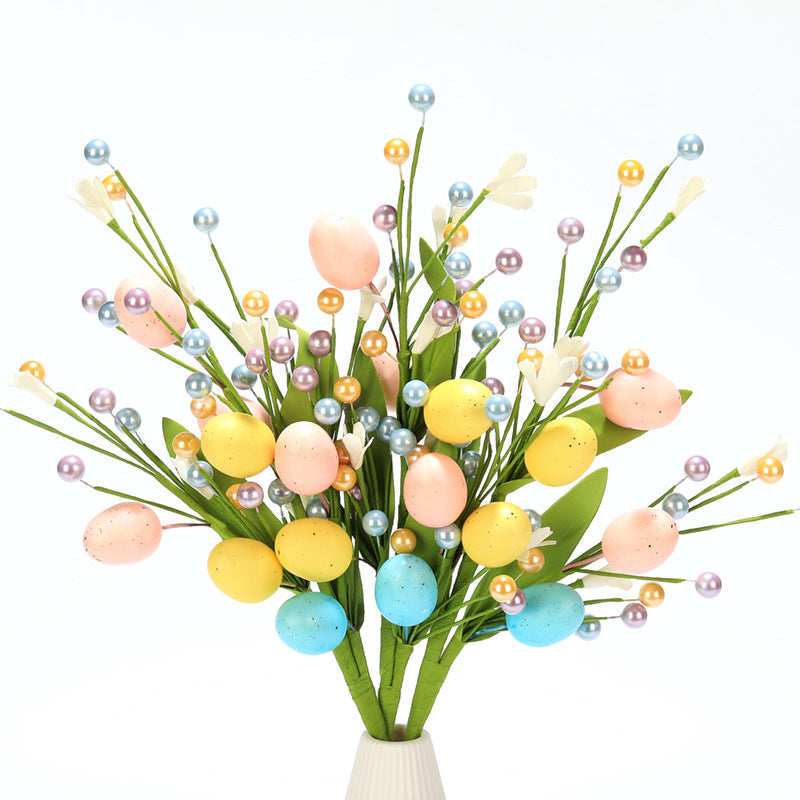 3 Pcs 17 Inch Artificial Easter Stems Sprays for Floral Arrangement Centerpiece