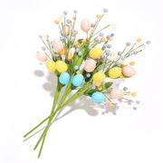 3 Pcs 17 Inch Artificial Easter Stems Sprays for Floral Arrangement Centerpiece