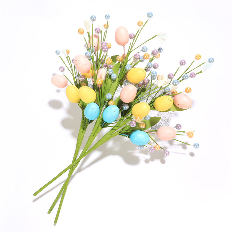 3 Pcs 17 Inch Artificial Easter Stems Sprays for Floral Arrangement Centerpiece