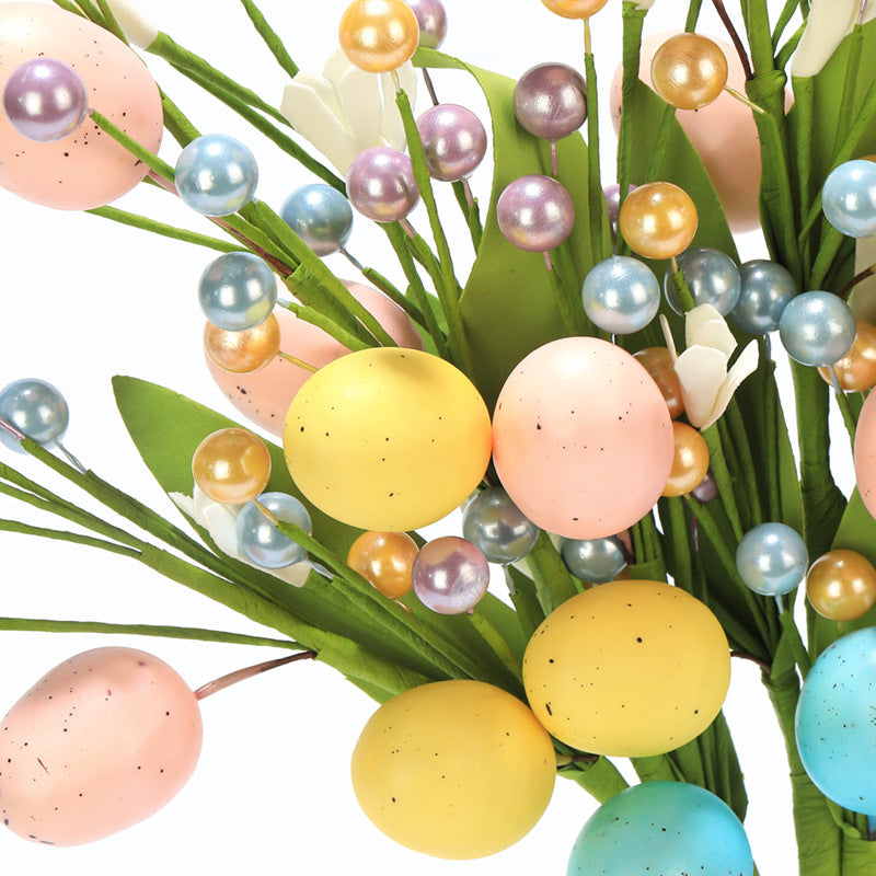 3 Pcs 17 Inch Artificial Easter Stems Sprays for Floral Arrangement Centerpiece