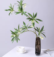 Artificial Elaeocarpus Flower Foliage Stem 35 Inch 10 Pcs Bulk Silk Leaves