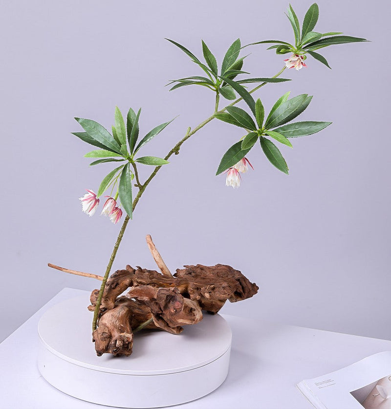 Artificial Elaeocarpus Flower Foliage Stem 35 Inch 10 Pcs Bulk Silk Leaves