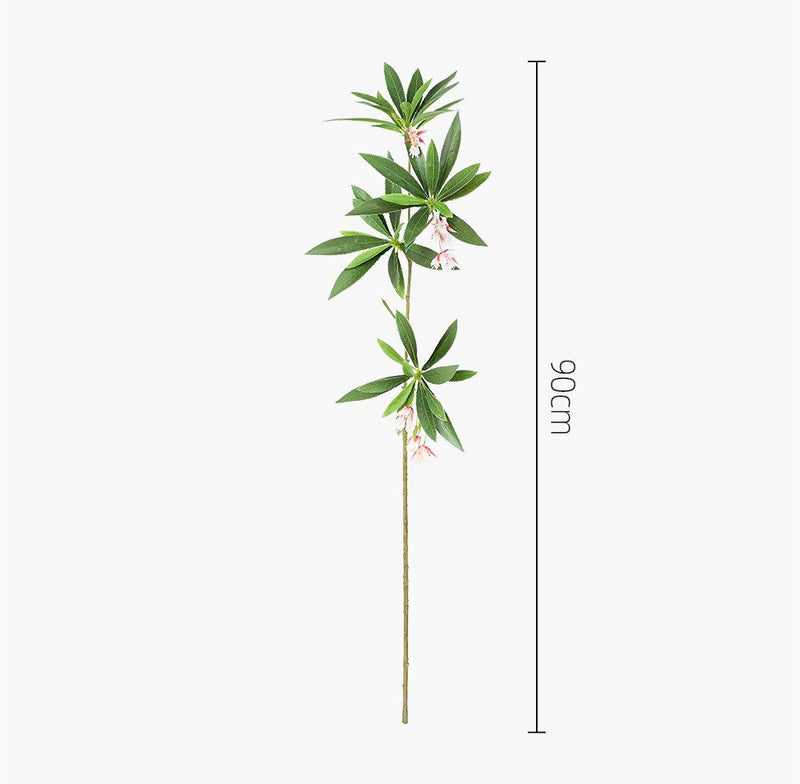 Artificial Elaeocarpus Flower Foliage Stem 35 Inch 10 Pcs Bulk Silk Leaves