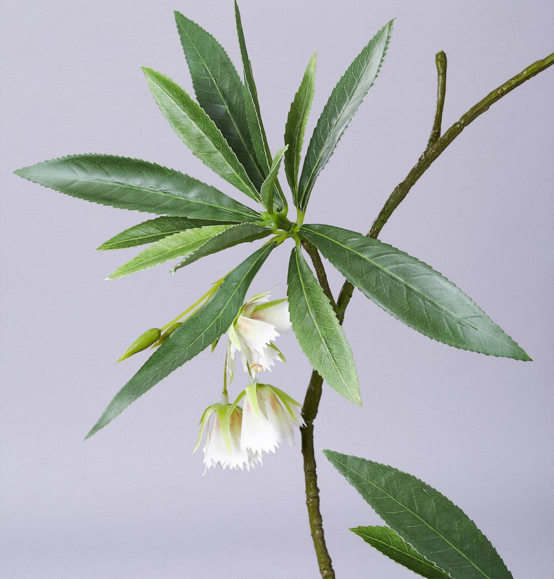 Artificial Elaeocarpus Flower Foliage Stem 35 Inch 10 Pcs Bulk Silk Leaves